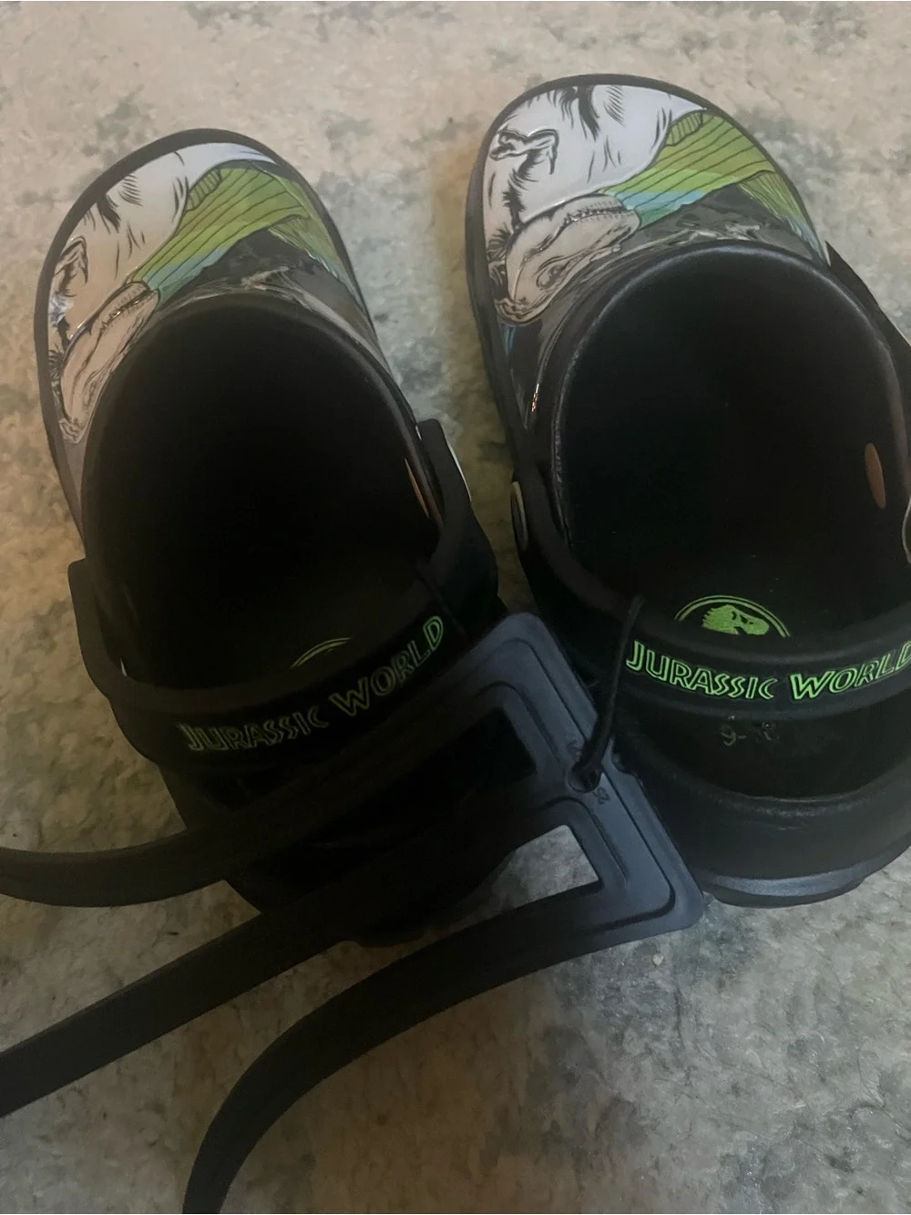 Little Kids Black Dinosaur Clog Shoes
